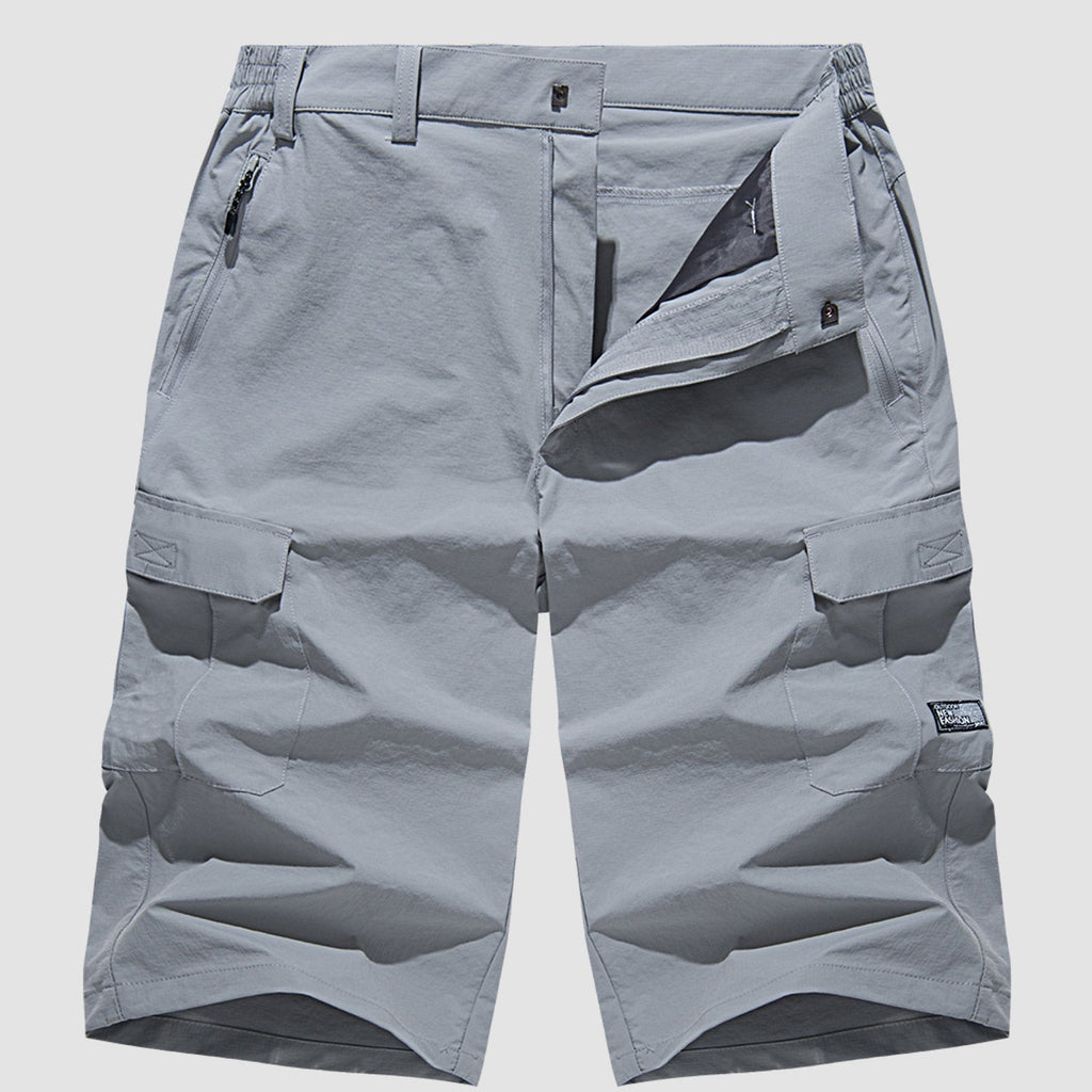 Men's Cargo Woven Shorts with Zipper Pocket and Flap Pockets