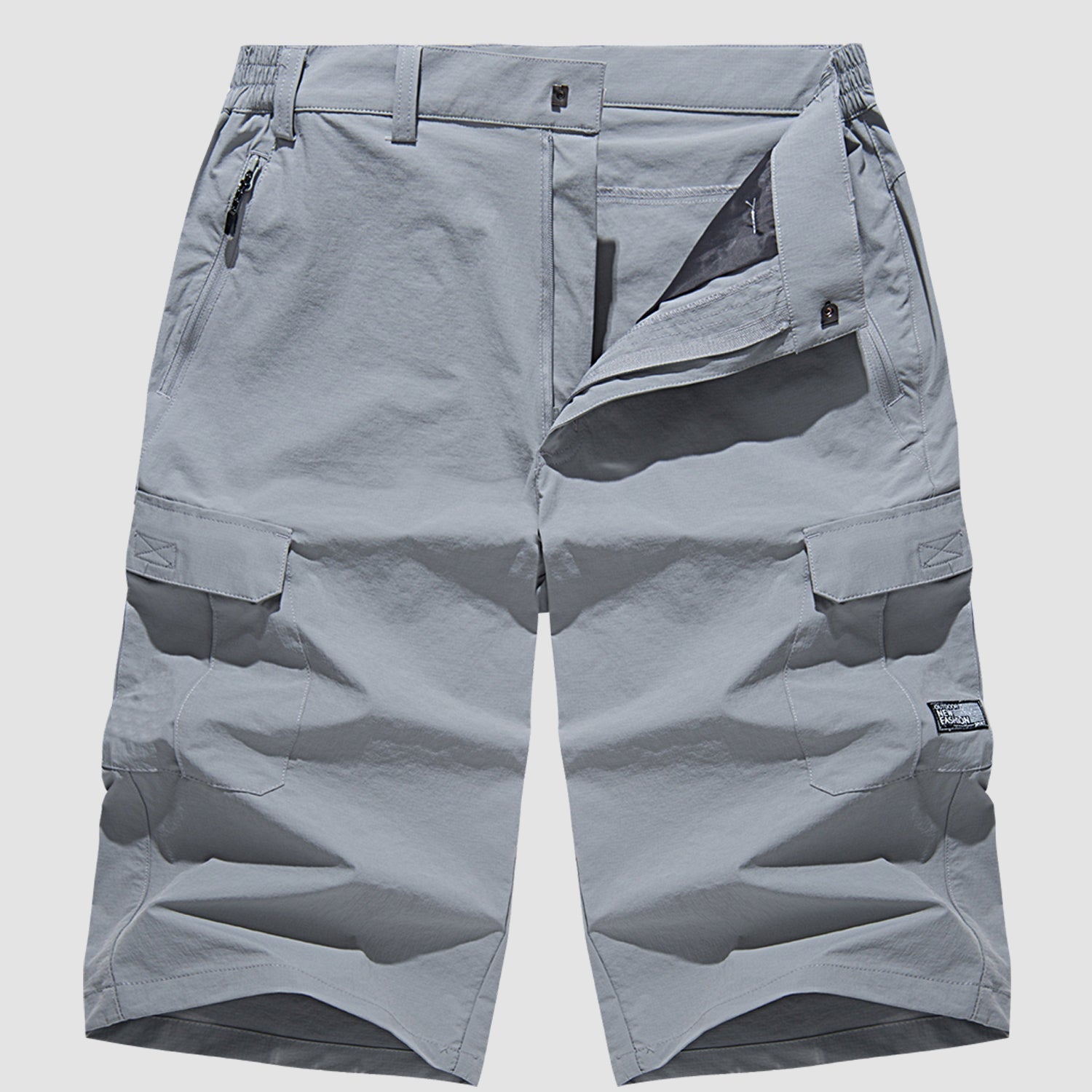 Men's Cargo Woven Shorts with Zipper Pocket and Flap Pockets