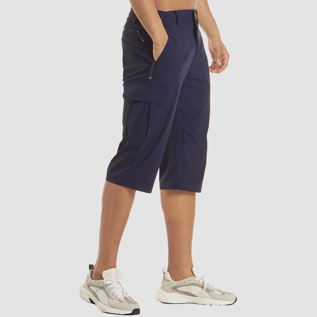 Men's Cargo Woven Shorts with Zipper Pocket and Flap Pockets