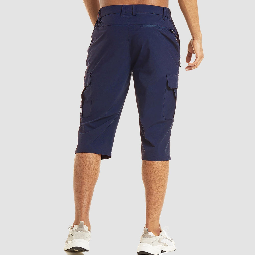 Men's Cargo Woven Shorts with Zipper Pocket and Flap Pockets