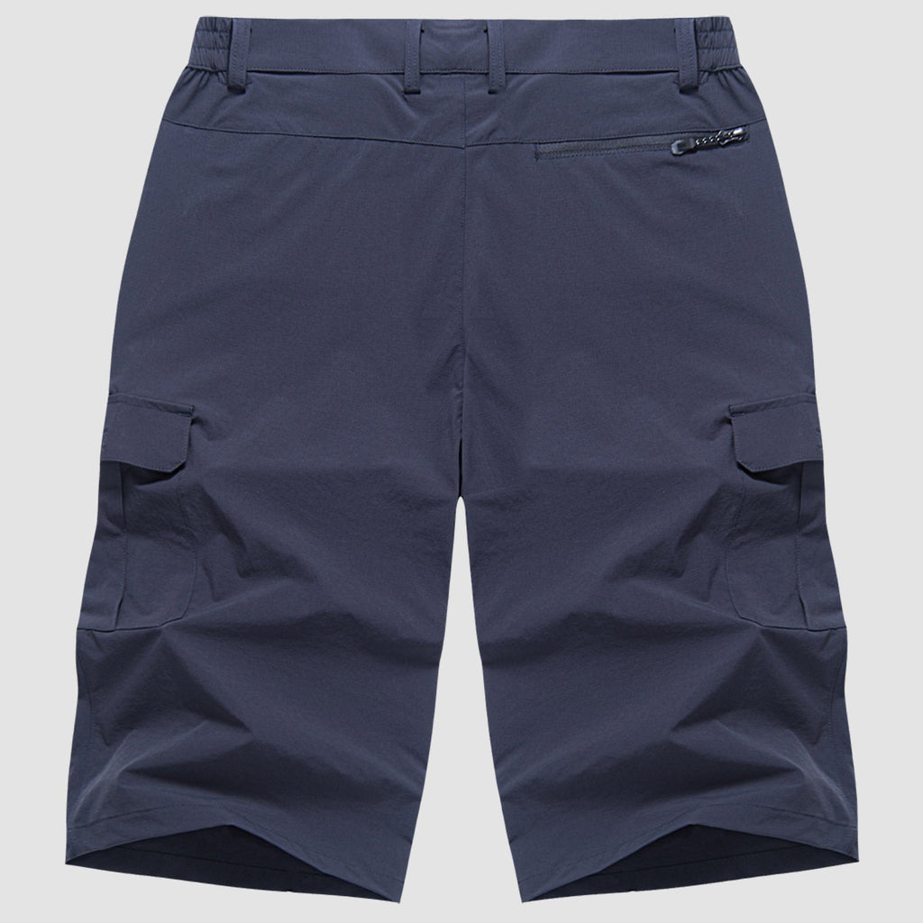 Men's Cargo Woven Shorts with Zipper Pocket and Flap Pockets