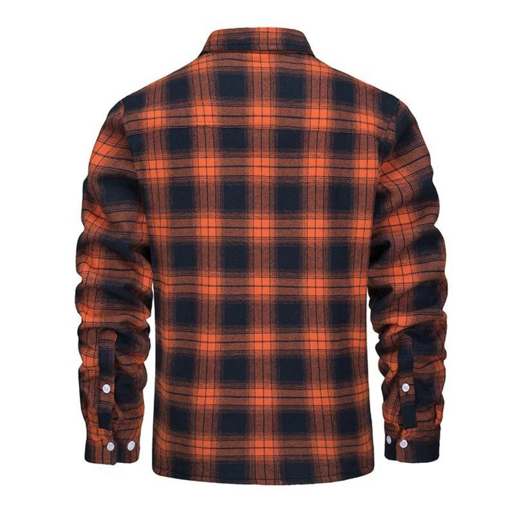 Men's Casual Woven Shirt Jacket with Sherpa Lining and Flap Pockets