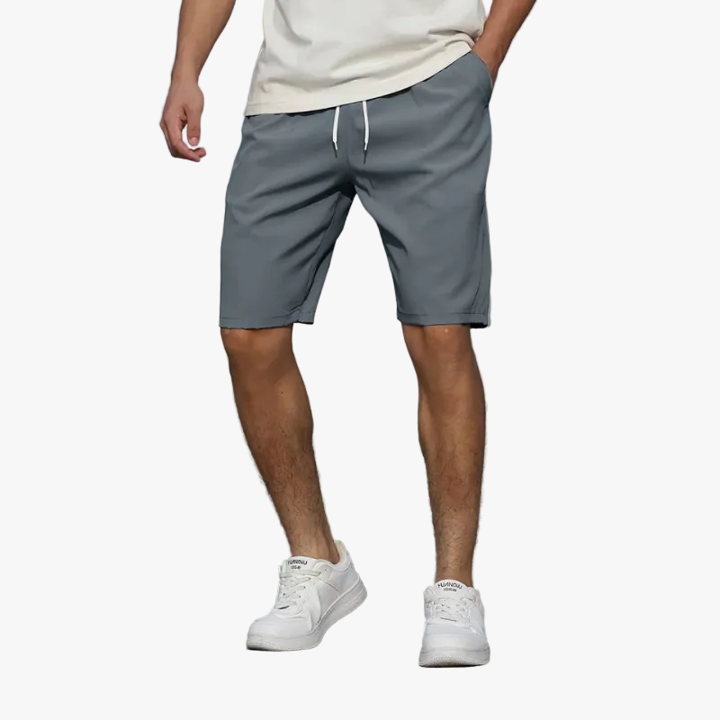 Men's Casual Woven Shorts with Drawstring Waist and Side Pockets