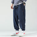 Men's Corduroy Jogger Pants with Drawstring Waist and Cuffed Ankles