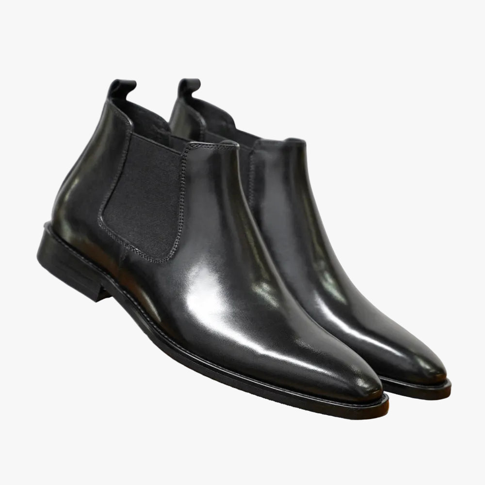 Men's Dress Faux Boots with Elastic Gore and Pull Tabs