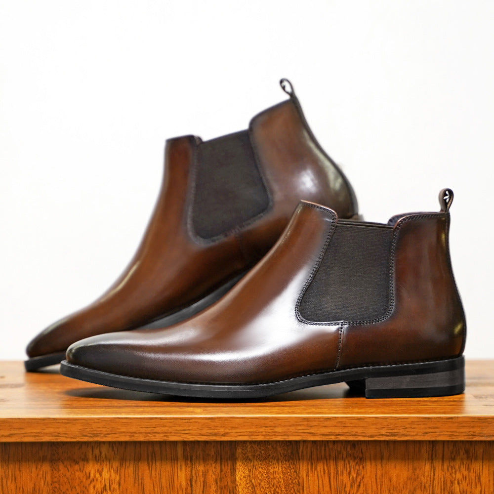 Men's Dress Faux Boots with Elastic Gore and Pull Tabs
