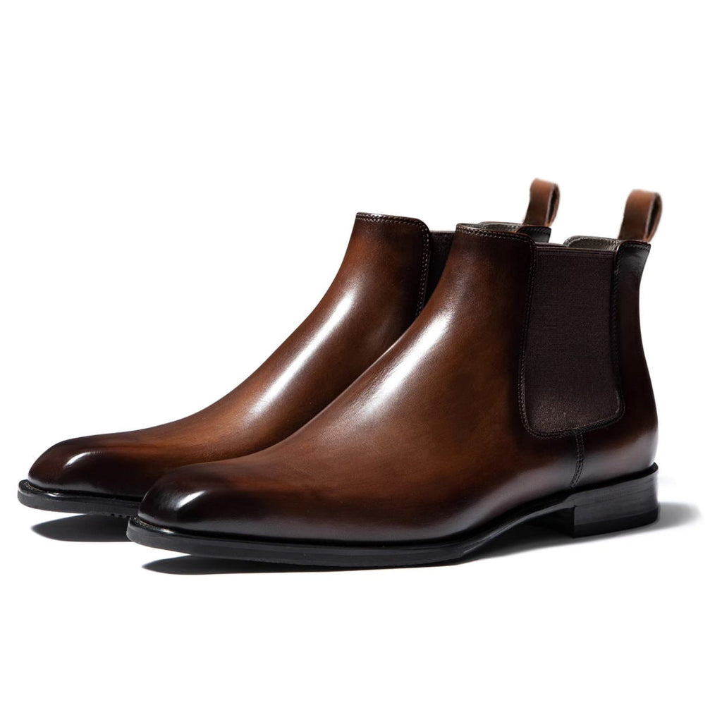 Men's Dress Faux Boots with Elastic Gore and Pull Tabs