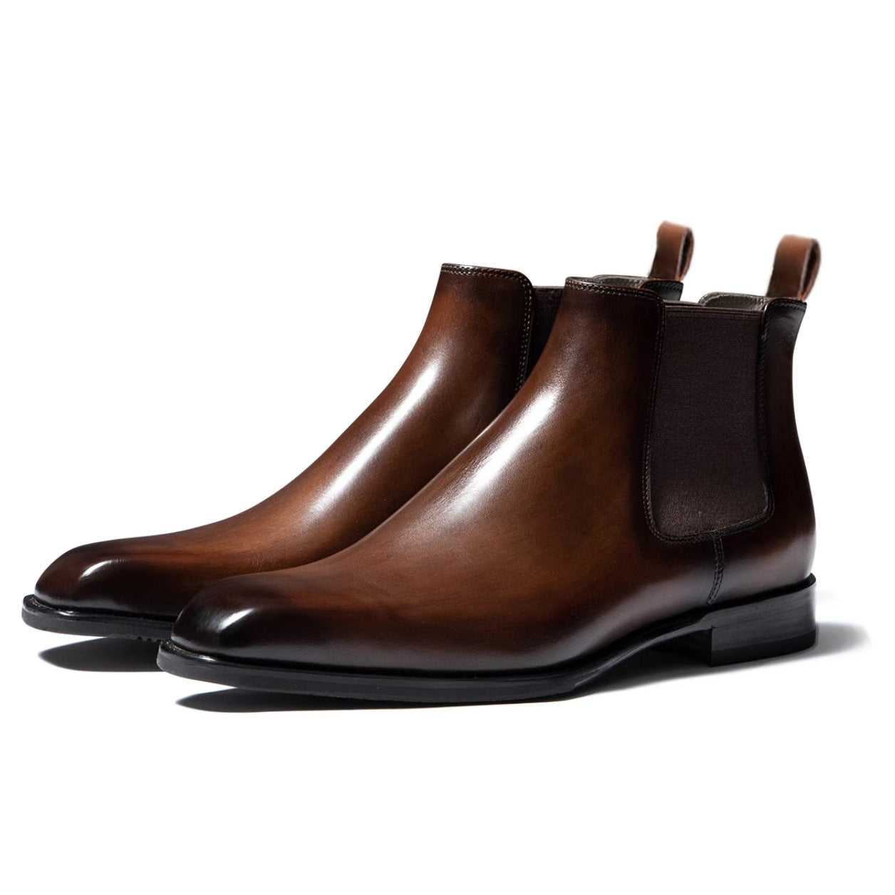 Men's Dress Faux Boots with Elastic Gore and Pull Tabs