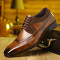 Men's Dress Oxfords with Suede Panels and Wingtip Brogue