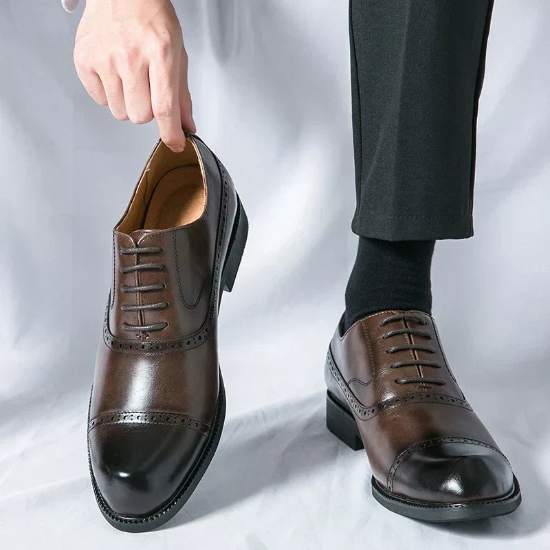 Men's Dress Oxfords with Synthetic Upper and Cap Toe