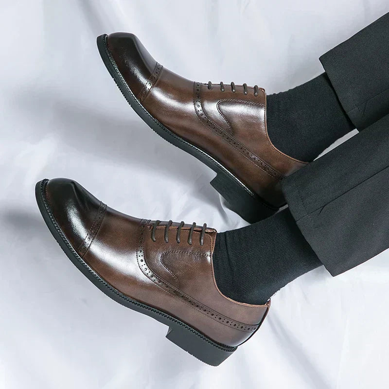 Men's Dress Oxfords with Synthetic Upper and Cap Toe