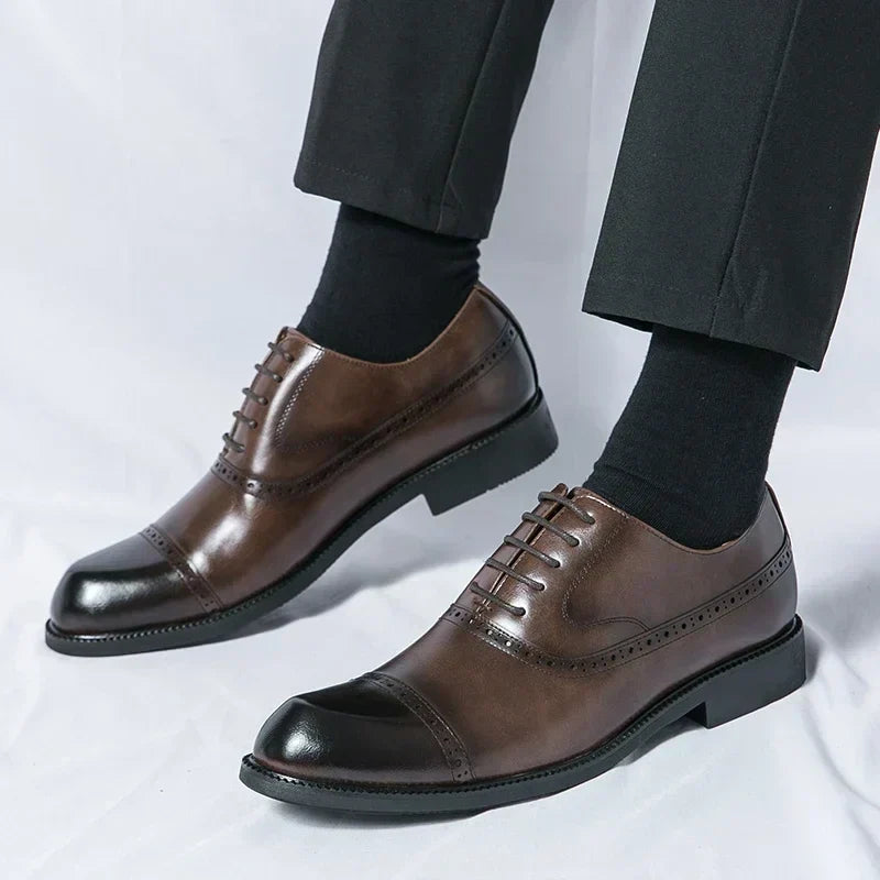 Men's Dress Oxfords with Synthetic Upper and Cap Toe