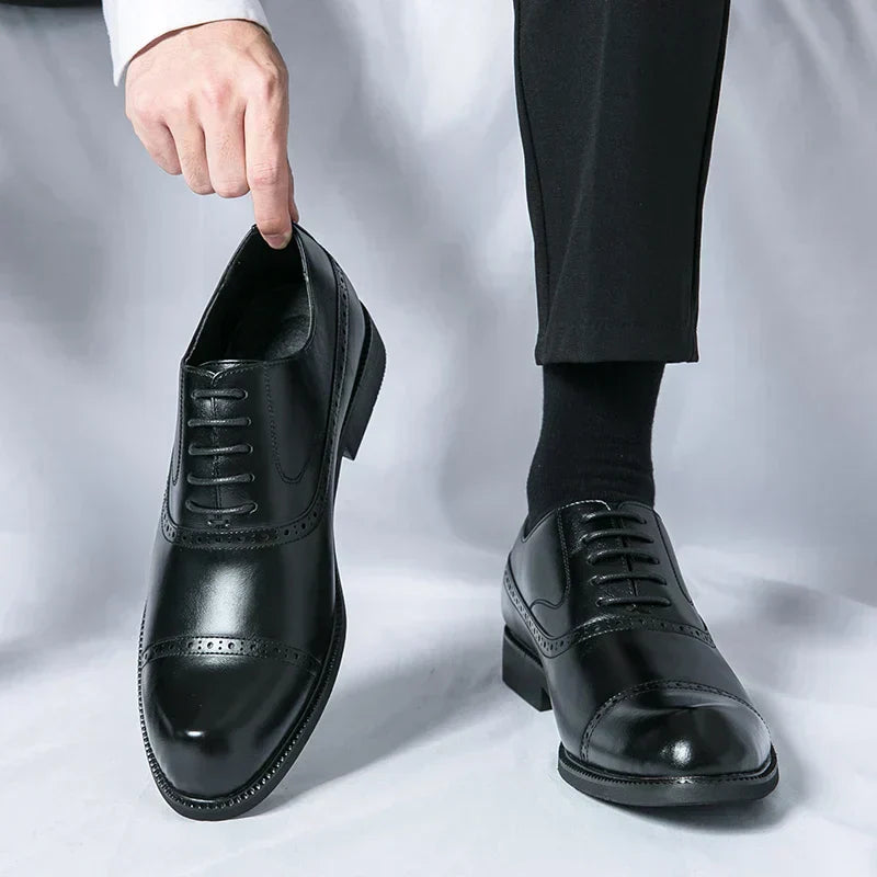 Men's Dress Oxfords with Synthetic Upper and Cap Toe
