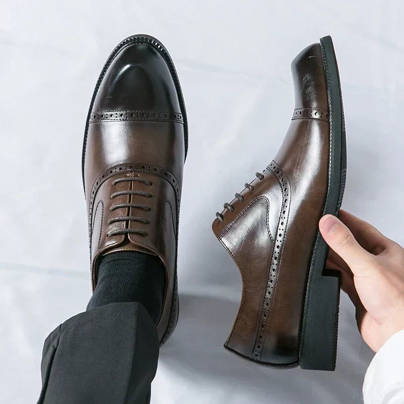Men's Dress Oxfords with Synthetic Upper and Cap Toe
