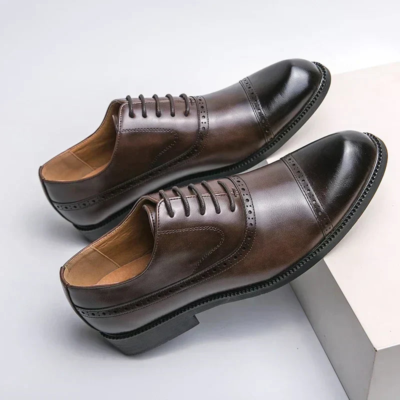 Men's Dress Oxfords with Synthetic Upper and Cap Toe