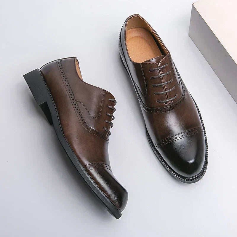Men's Dress Oxfords with Synthetic Upper and Cap Toe