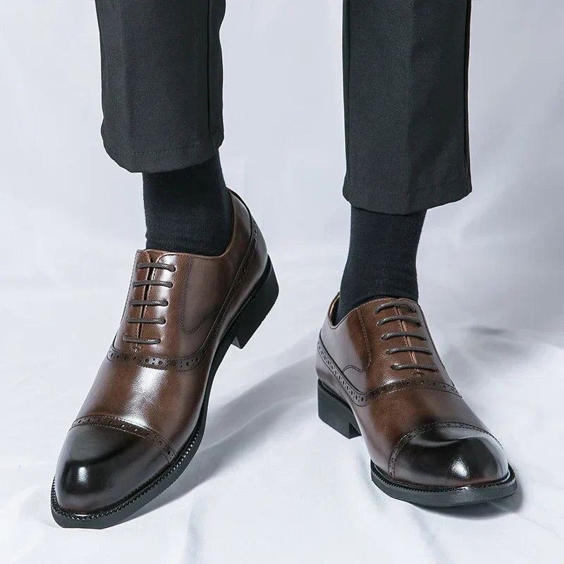 Men's Dress Oxfords with Synthetic Upper and Cap Toe