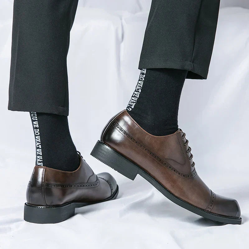 Men's Dress Oxfords with Synthetic Upper and Cap Toe
