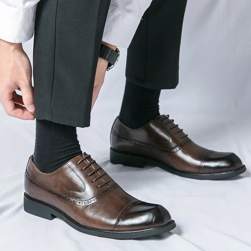 Men's Dress Oxfords with Synthetic Upper and Cap Toe