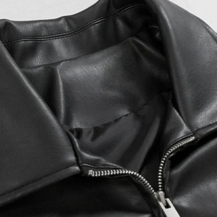 Men's Faux Bomber Jacket with Zip Front and Spread Collar