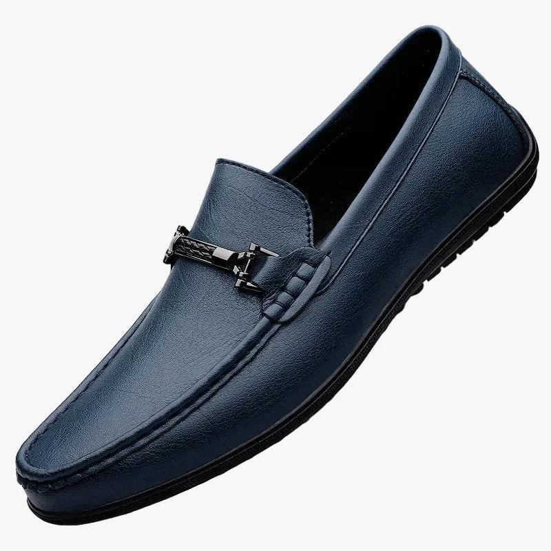 Men's Faux Loafers with Metal Bit and Moc Toe