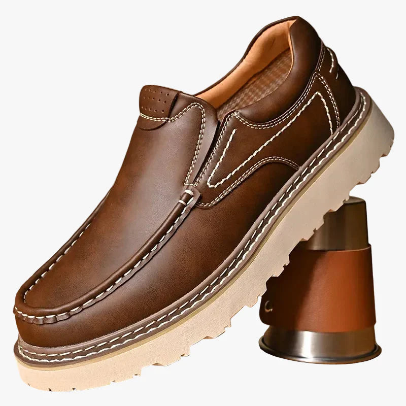 Men's Faux Loafers with Moc Toe and Lug Sole