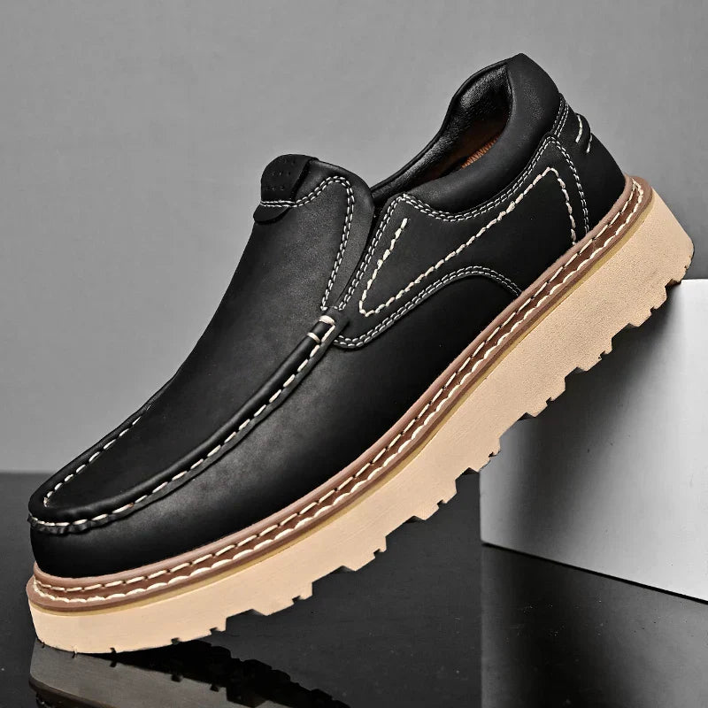 Men's Faux Loafers with Moc Toe and Lug Sole