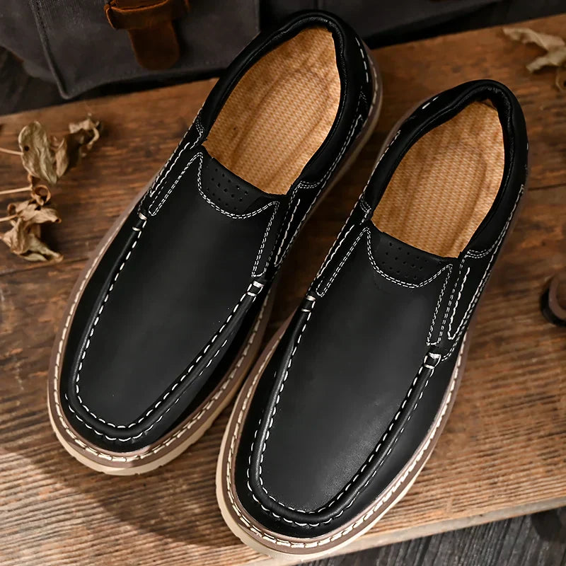 Men's Faux Loafers with Moc Toe and Lug Sole