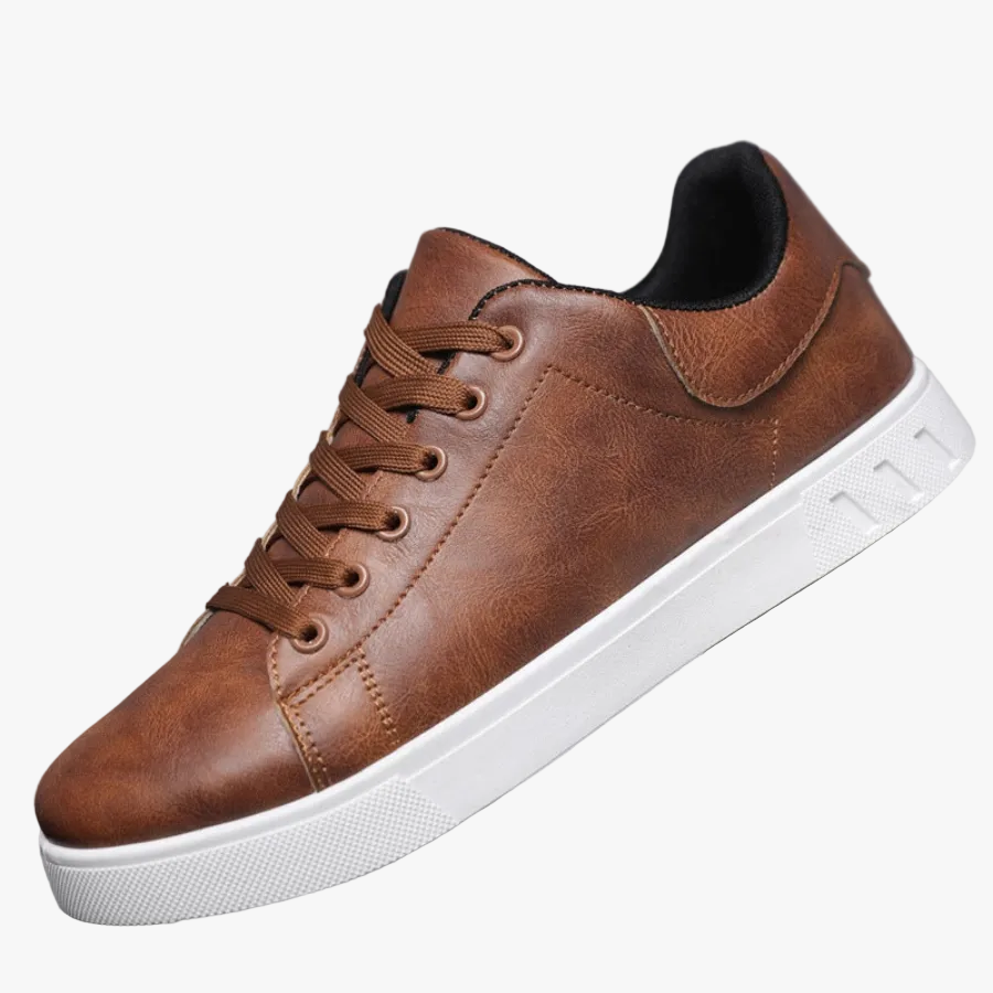 Men's Faux Sneakers with Lace-Up Front and Low-Top Collar