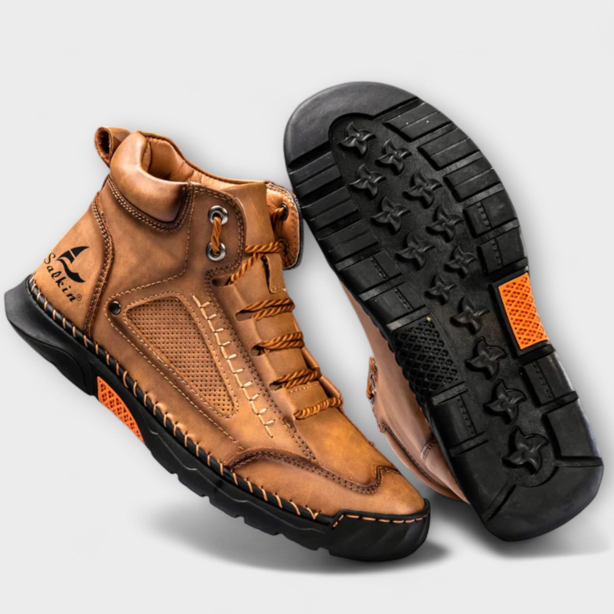 Men's Faux Upper Sneakers with Lace-Up and Lug Sole