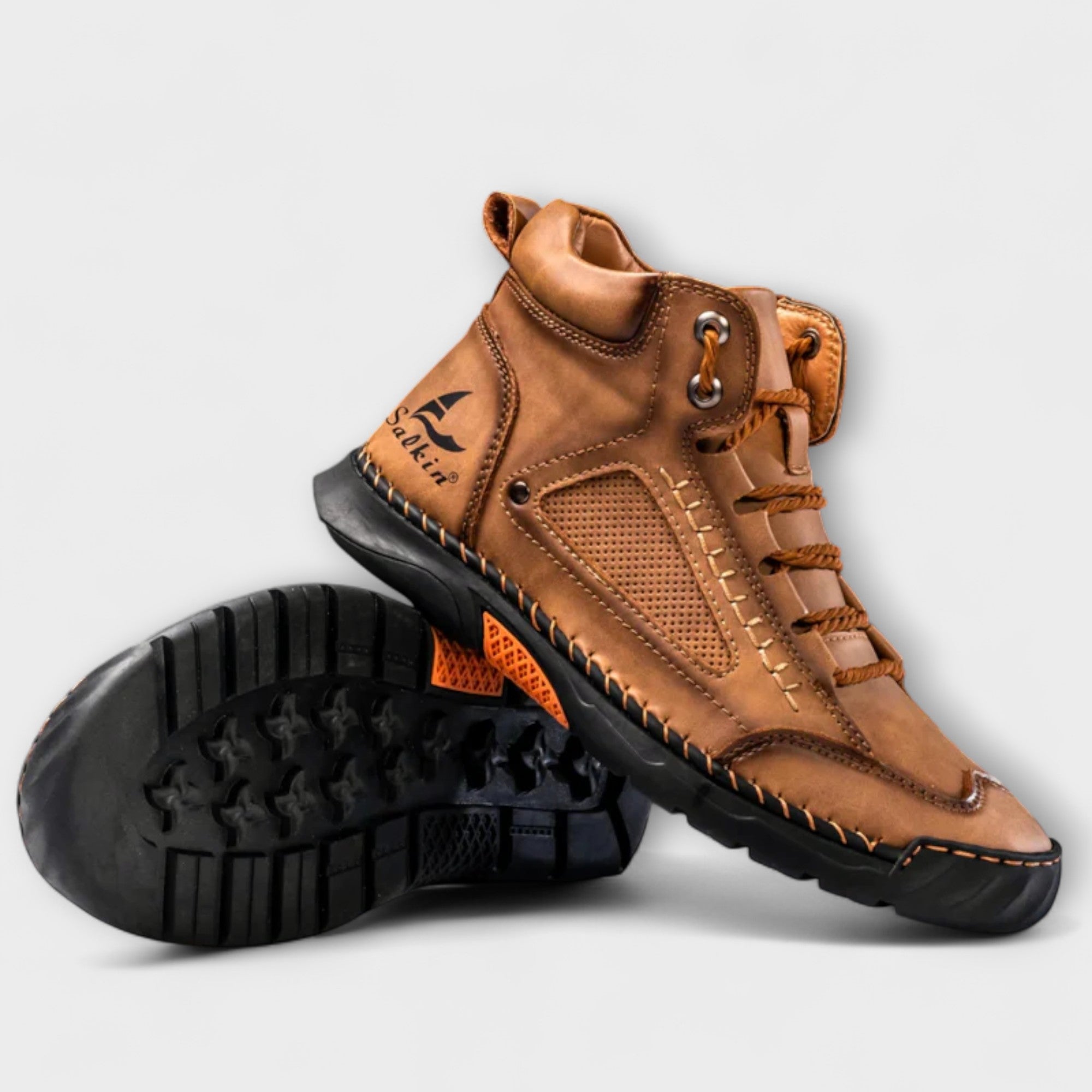 Men's Faux Upper Sneakers with Lace-Up and Lug Sole