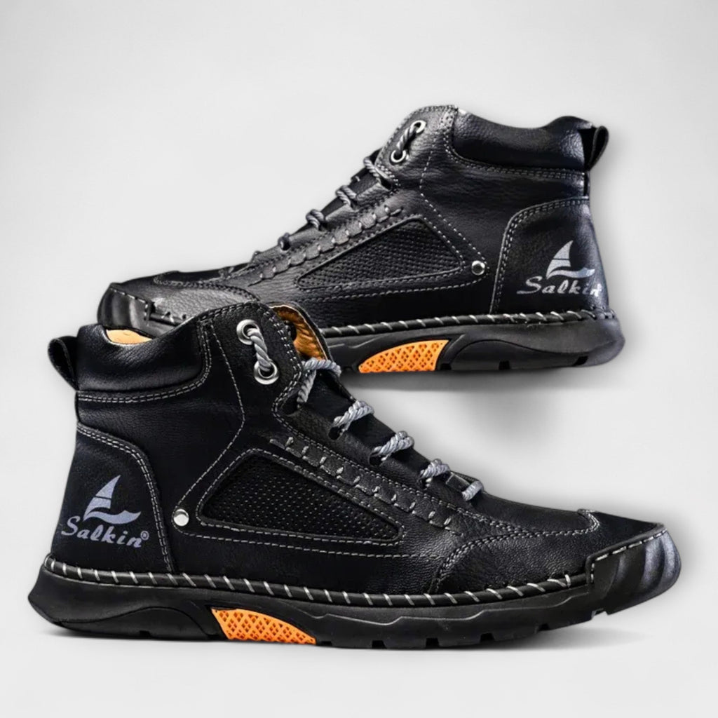Men's Faux Upper Sneakers with Lace-Up and Lug Sole