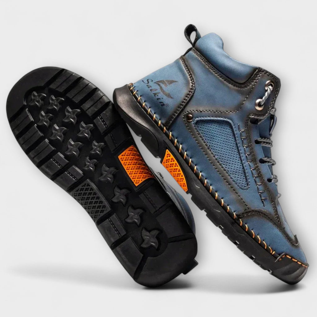 Men's Faux Upper Sneakers with Lace-Up and Lug Sole
