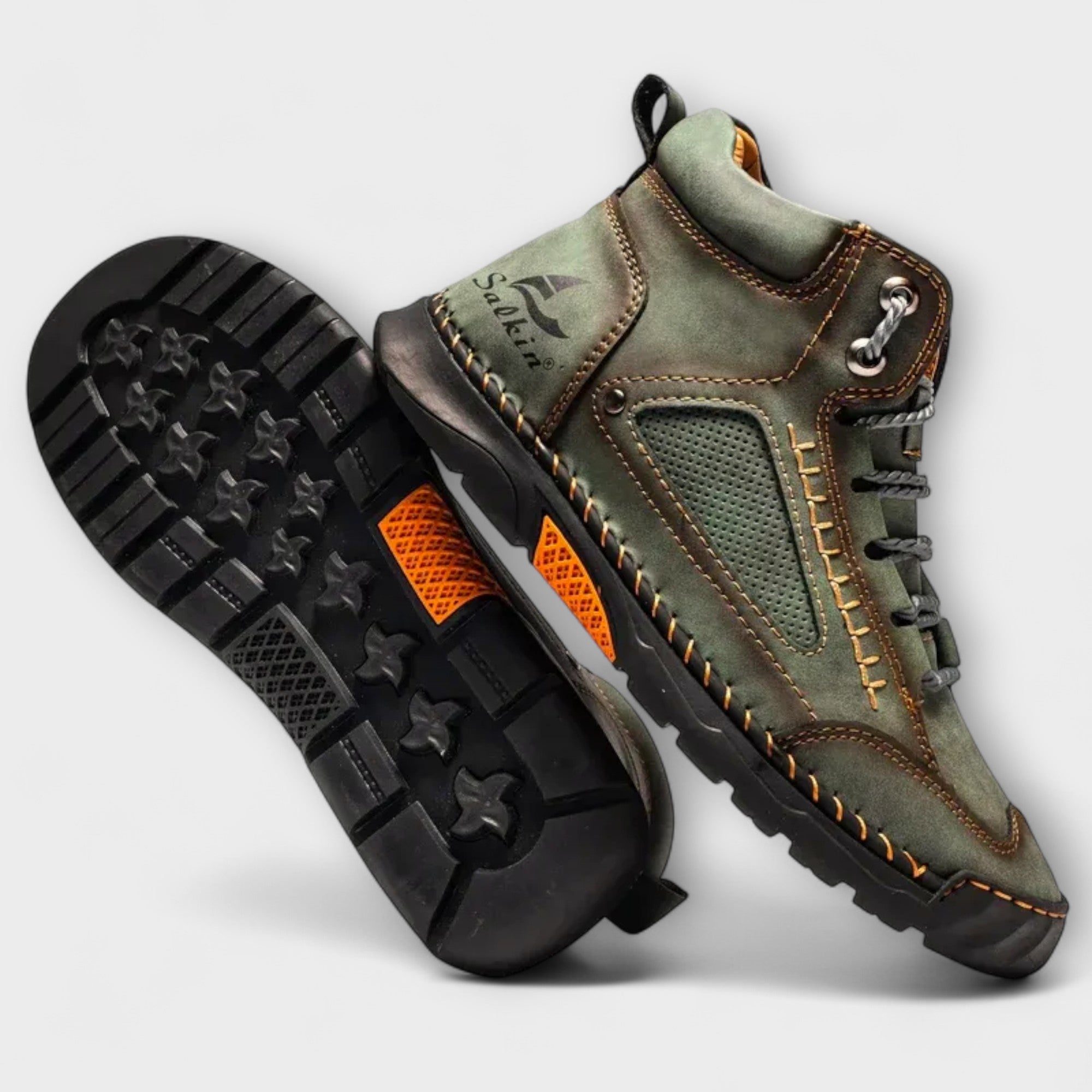 Men's Faux Upper Sneakers with Lace-Up and Lug Sole