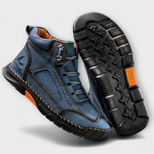 Men's Faux Upper Sneakers with Lace-Up and Lug Sole
