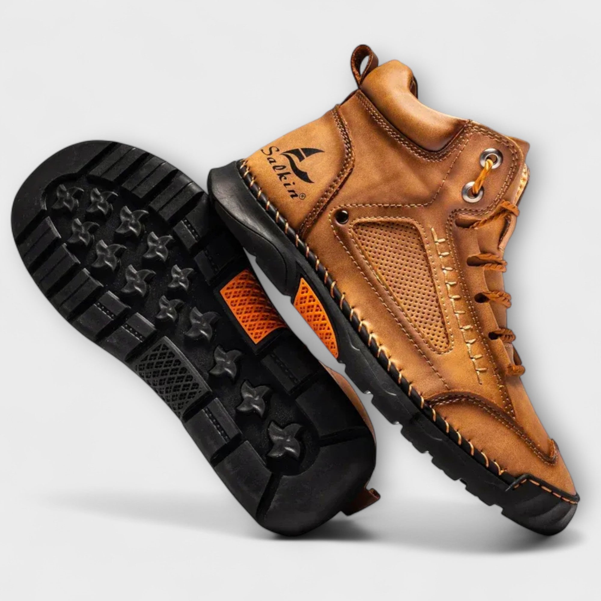 Men's Faux Upper Sneakers with Lace-Up and Lug Sole
