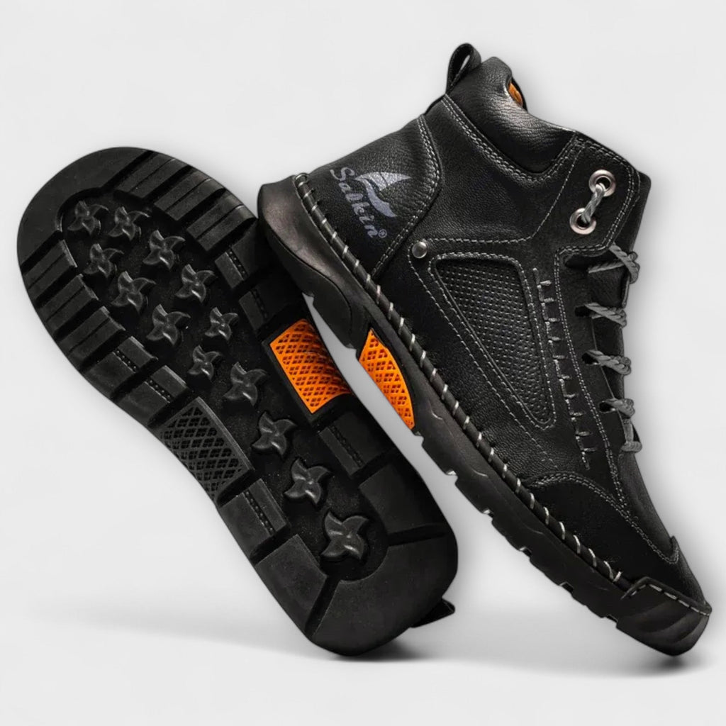 Men's Faux Upper Sneakers with Lace-Up and Lug Sole