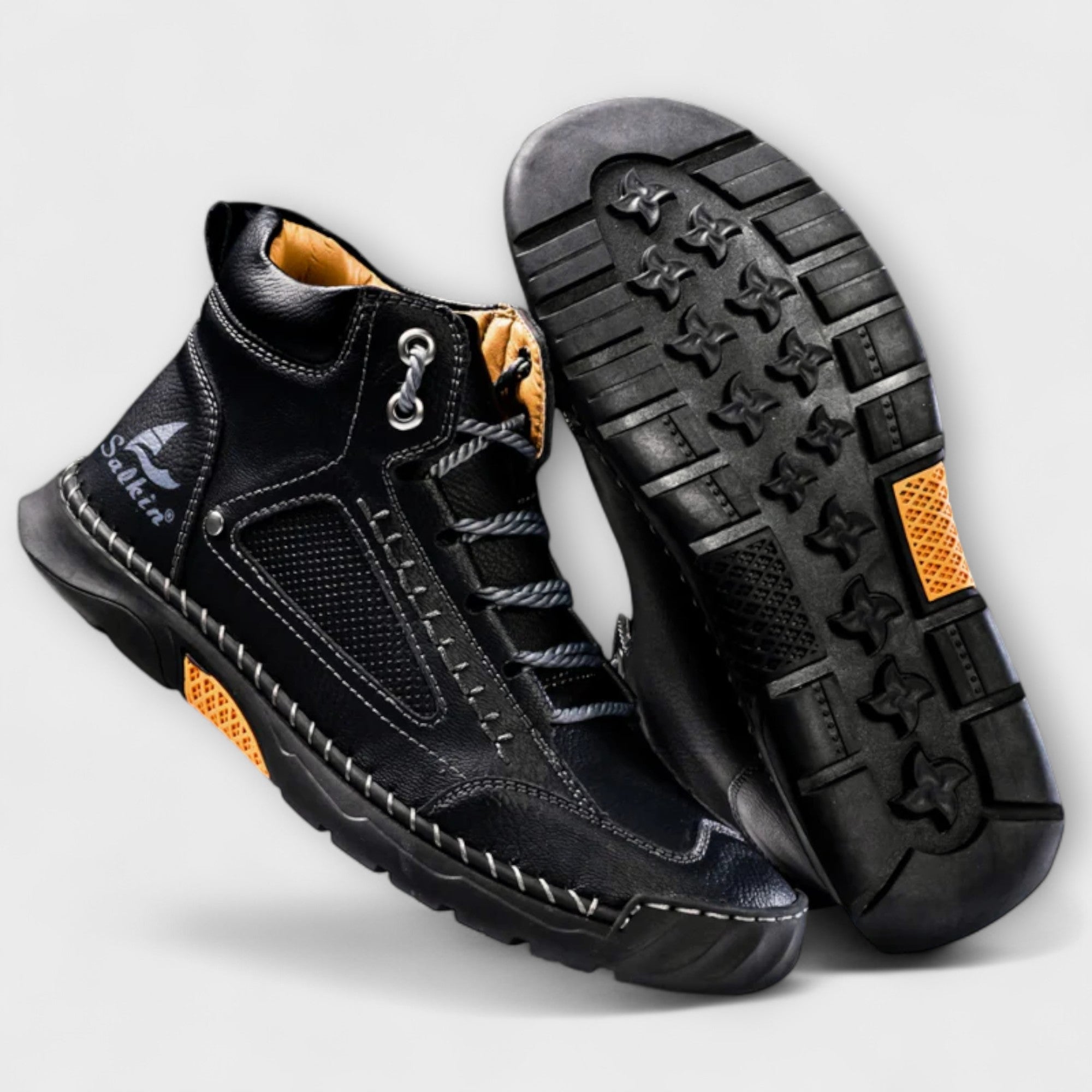 Men's Faux Upper Sneakers with Lace-Up and Lug Sole