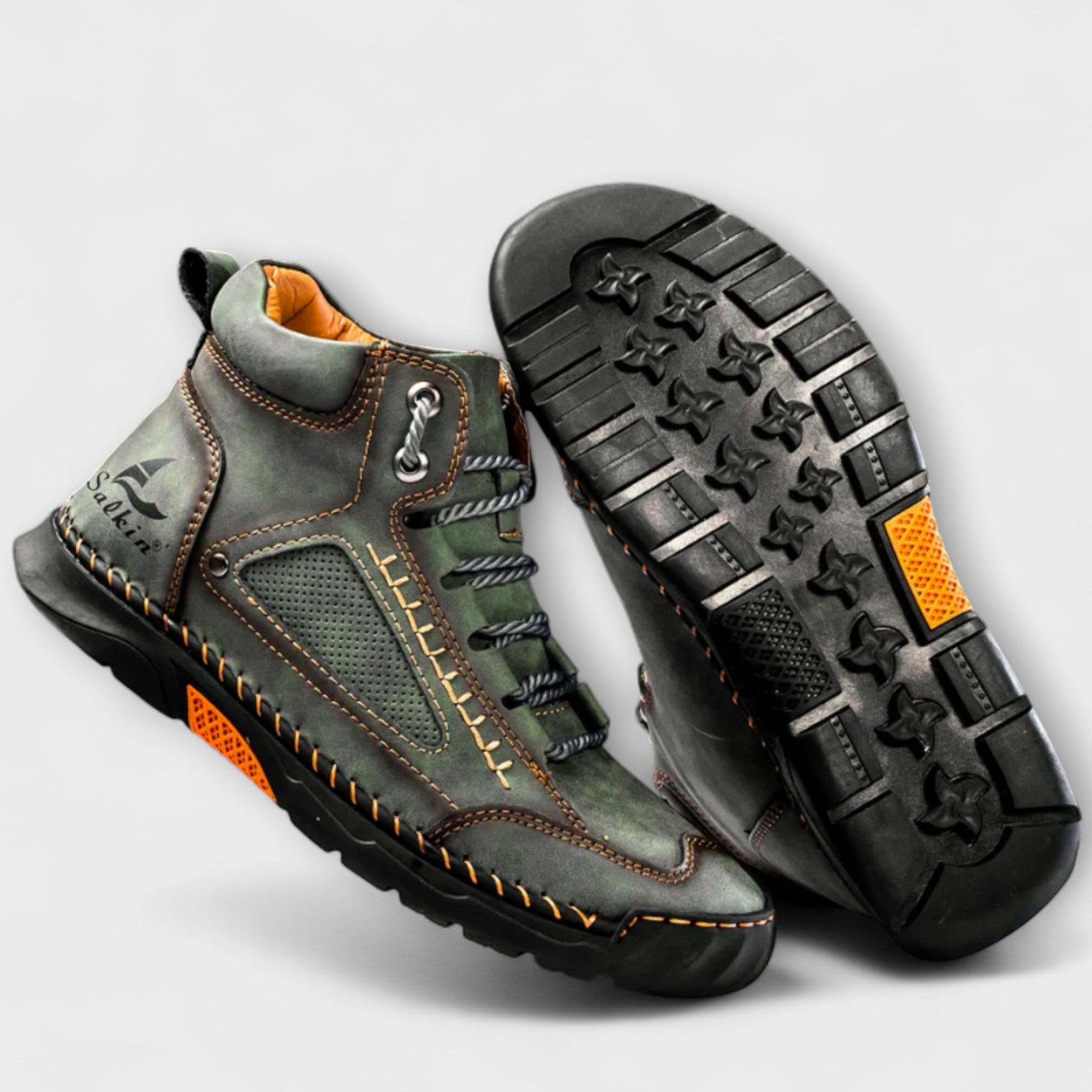 Men's Faux Upper Sneakers with Lace-Up and Lug Sole