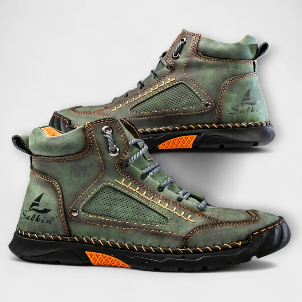 Men's Faux Upper Sneakers with Lace-Up and Lug Sole