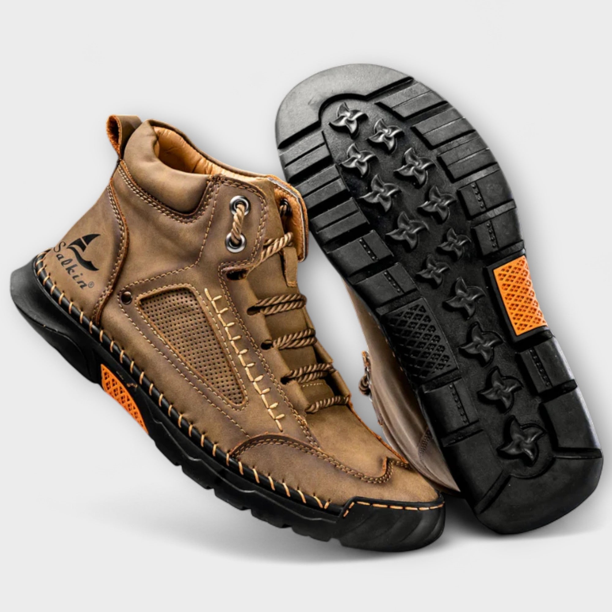 Men's Faux Upper Sneakers with Lace-Up and Lug Sole