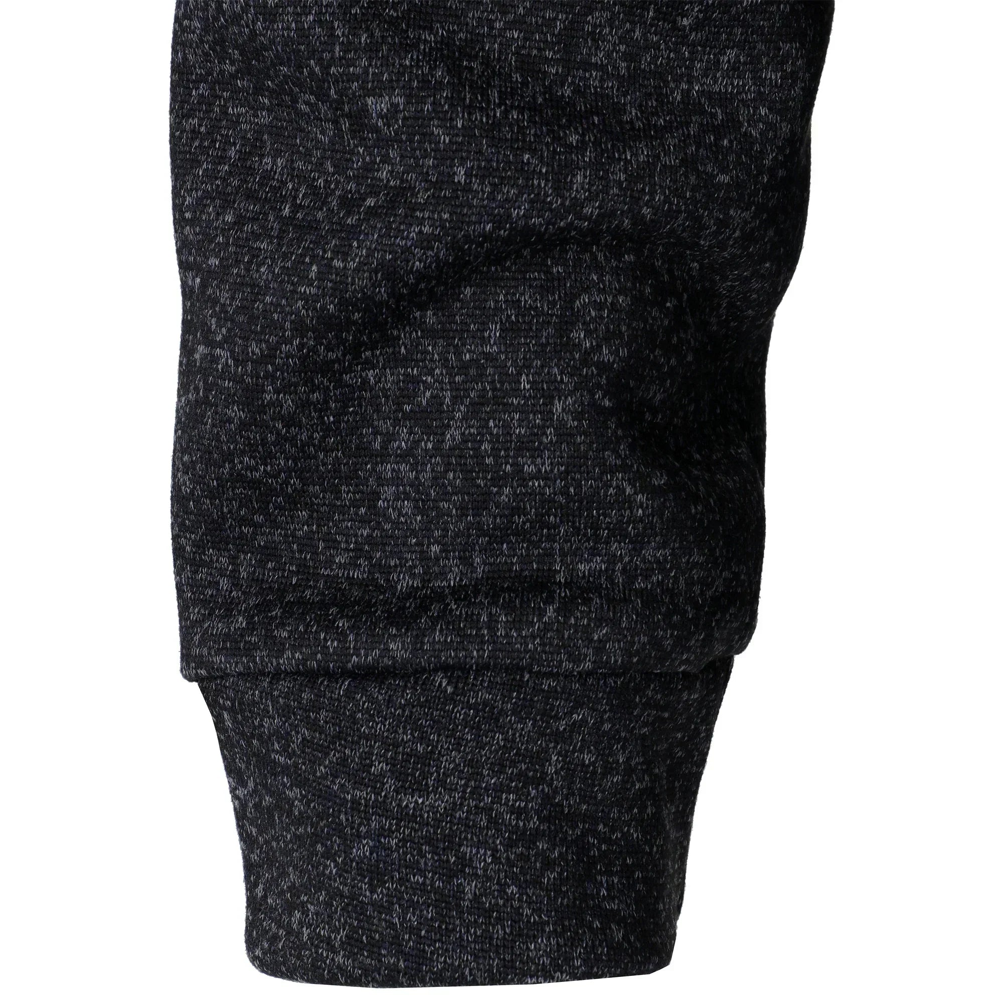 Men's Heathered Knit Sweater with Snap Placket and Elbow Patches
