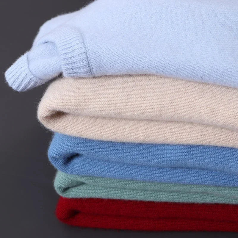 Men's Knit Crewneck Sweater with Ribbed Cuffs and Hem