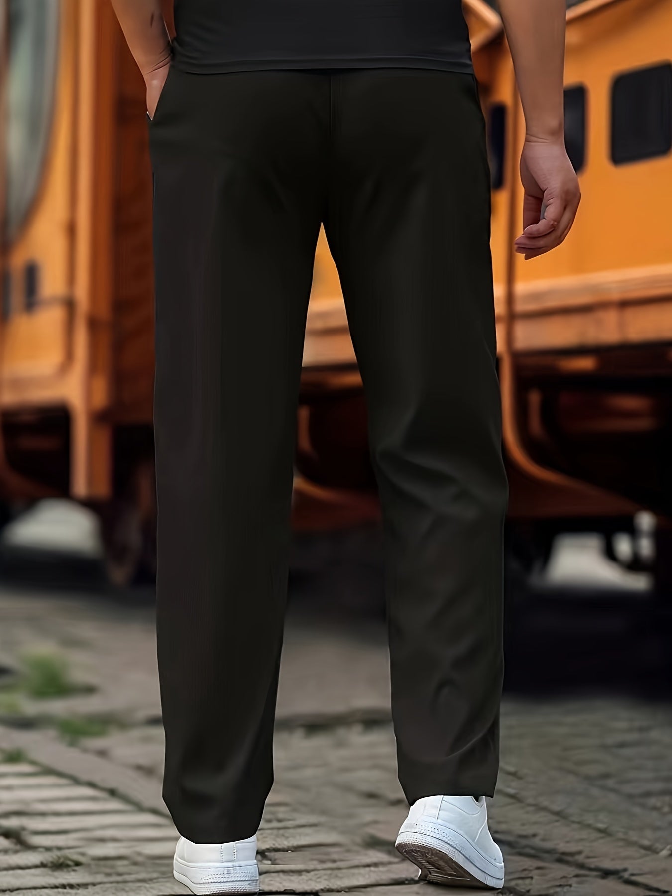 Men's Knit Jogger Pants with Drawstring Waist and Side Pockets