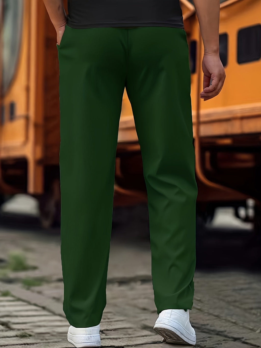 Men's Knit Jogger Pants with Drawstring Waist and Side Pockets