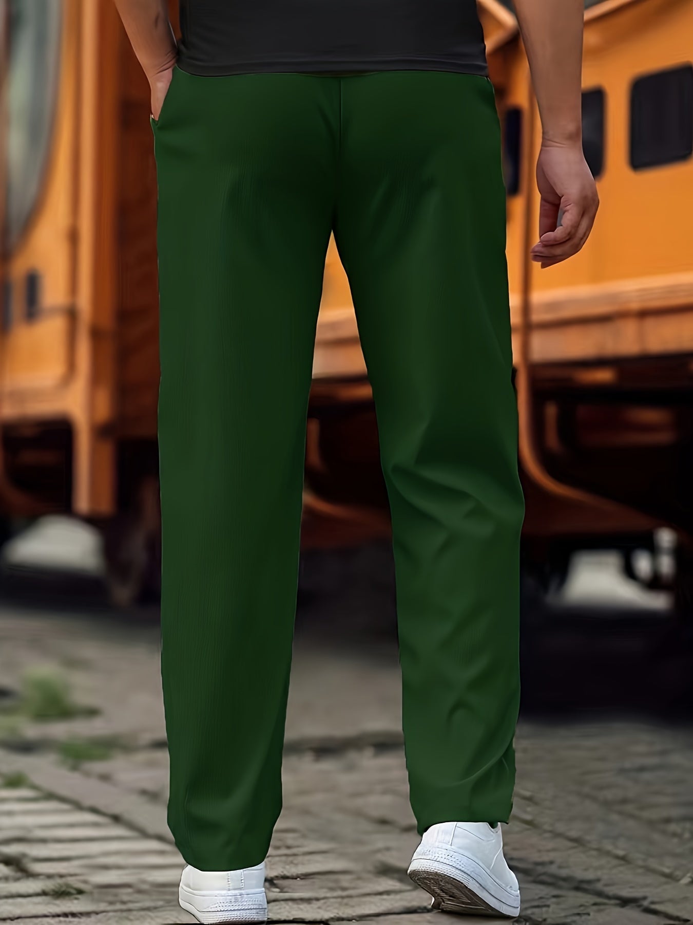 Men's Knit Jogger Pants with Drawstring Waist and Side Pockets
