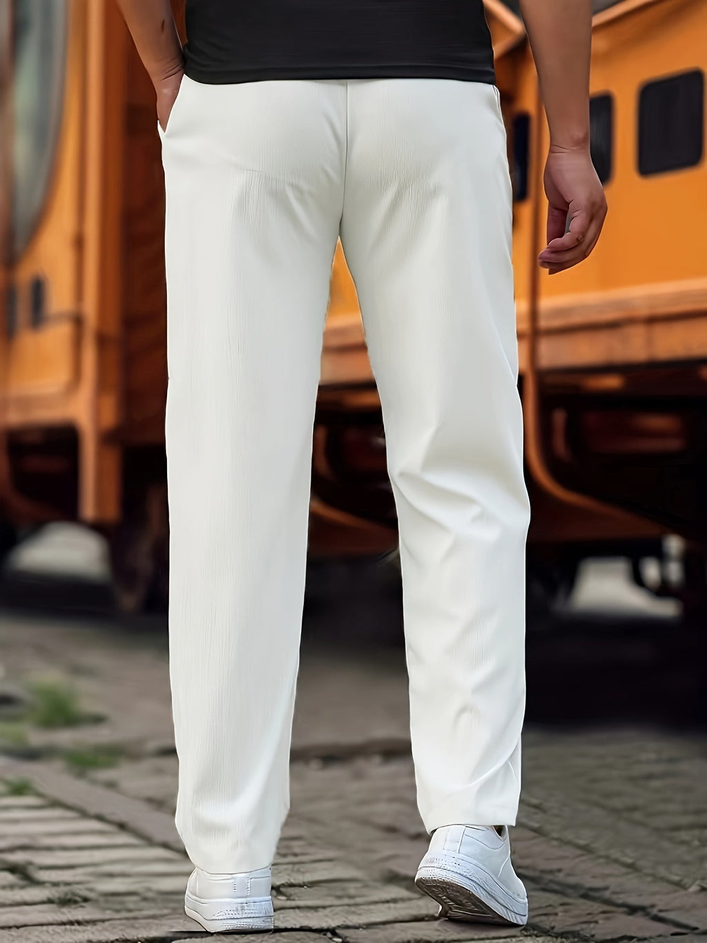 Men's Knit Jogger Pants with Drawstring Waist and Side Pockets