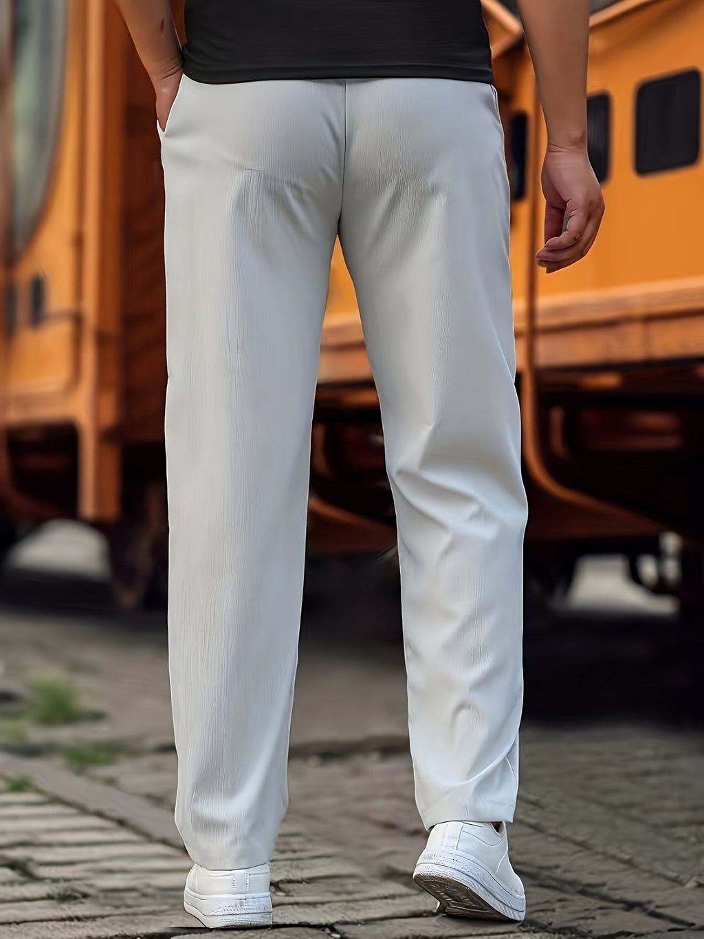Men's Knit Jogger Pants with Drawstring Waist and Side Pockets