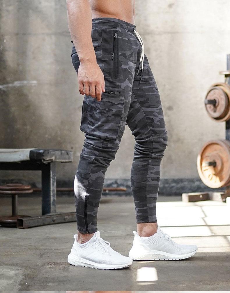 Men's Knit Jogger Pants with Zip Pockets and Ankle Zippers