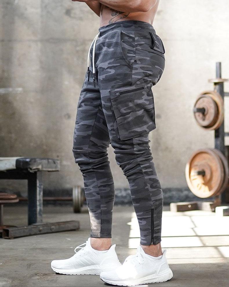 Men's Knit Jogger Pants with Zip Pockets and Ankle Zippers